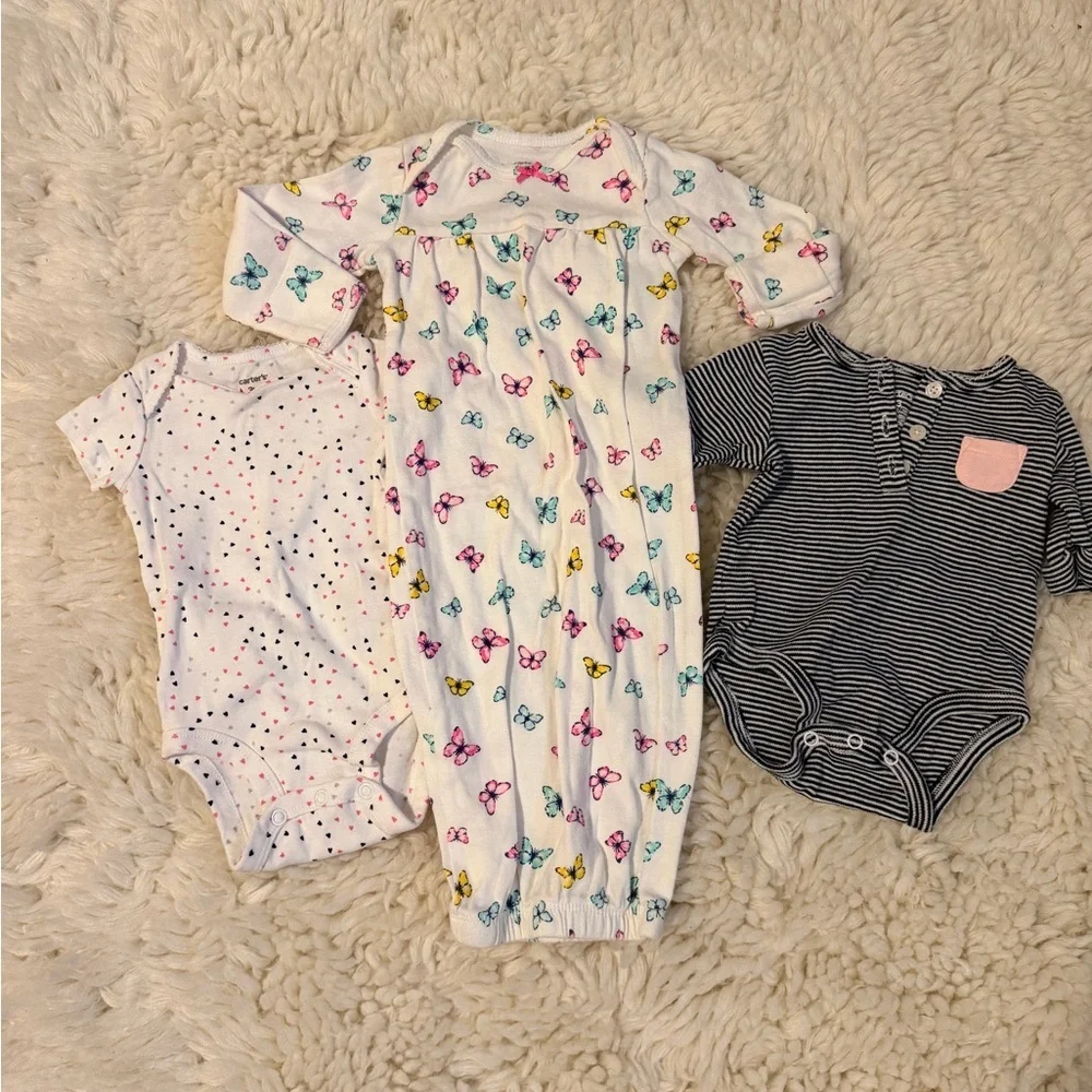Carter's Kids Matching Set - White, Pink, Blue